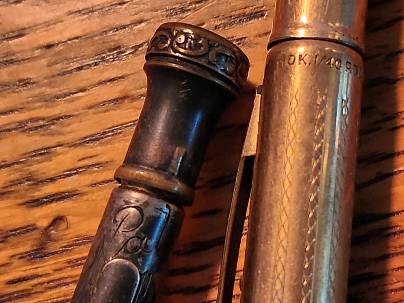 Lot Of 2 Vintage/Antique Mechanical Pencils-Silverplate Pal, And 10K RGP Norma
