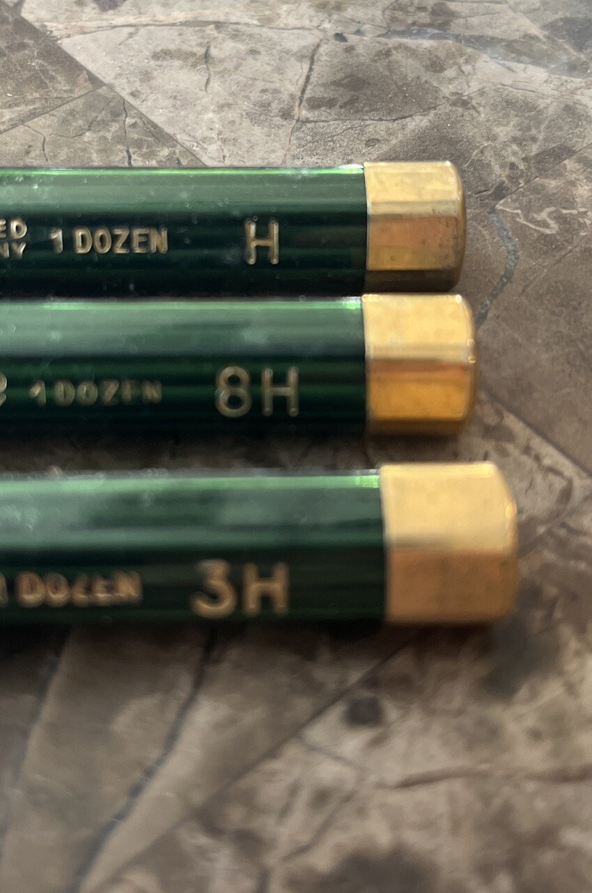 (3) A.W. Faber Castell Mechanical Pencil Drawing Lead 9030 (H, 8H, 3H) Germany