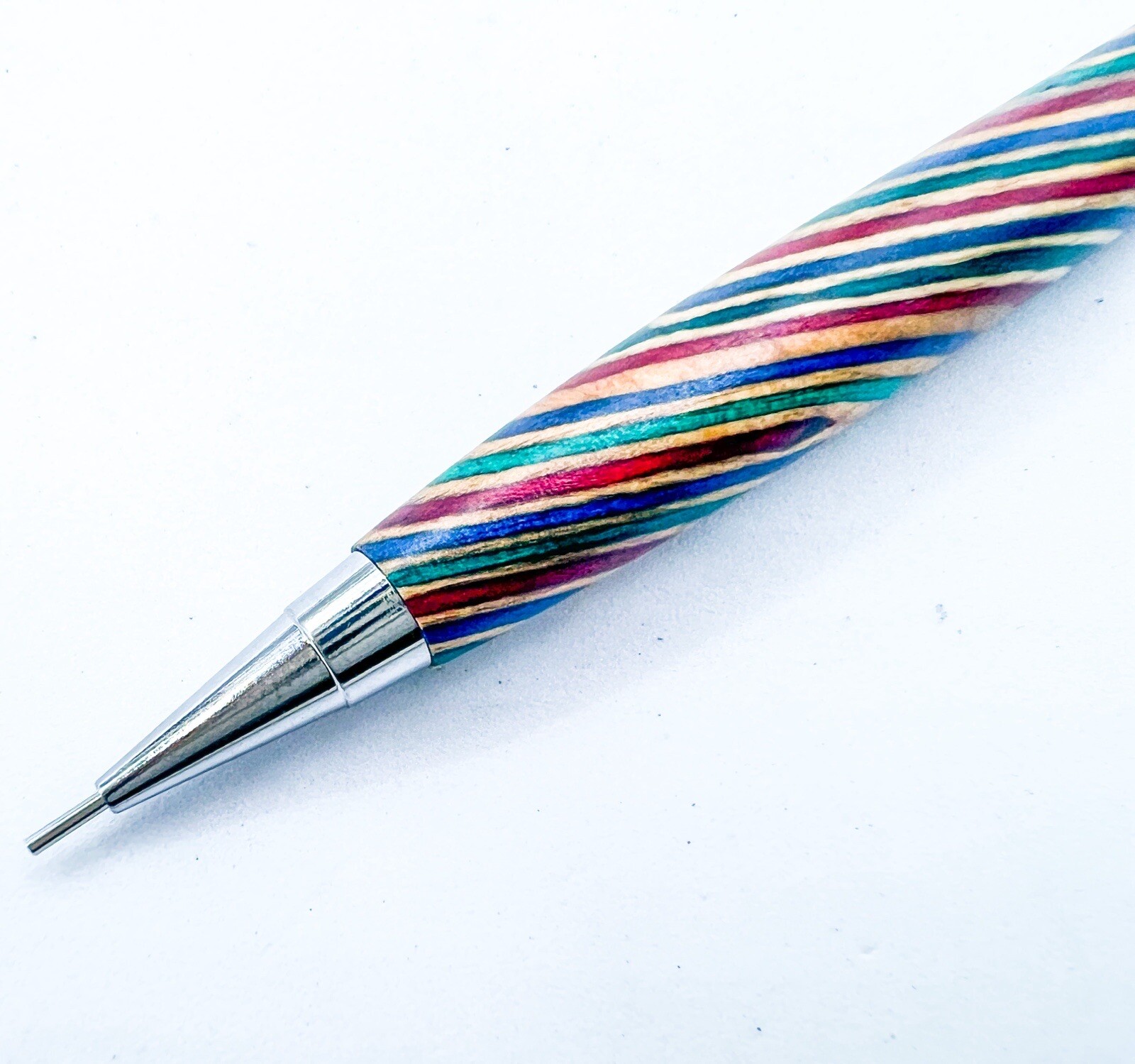 NEW Natural WOOD Rainbow Color MECHANICAL PENCIL 0.5mm Push Drafting
