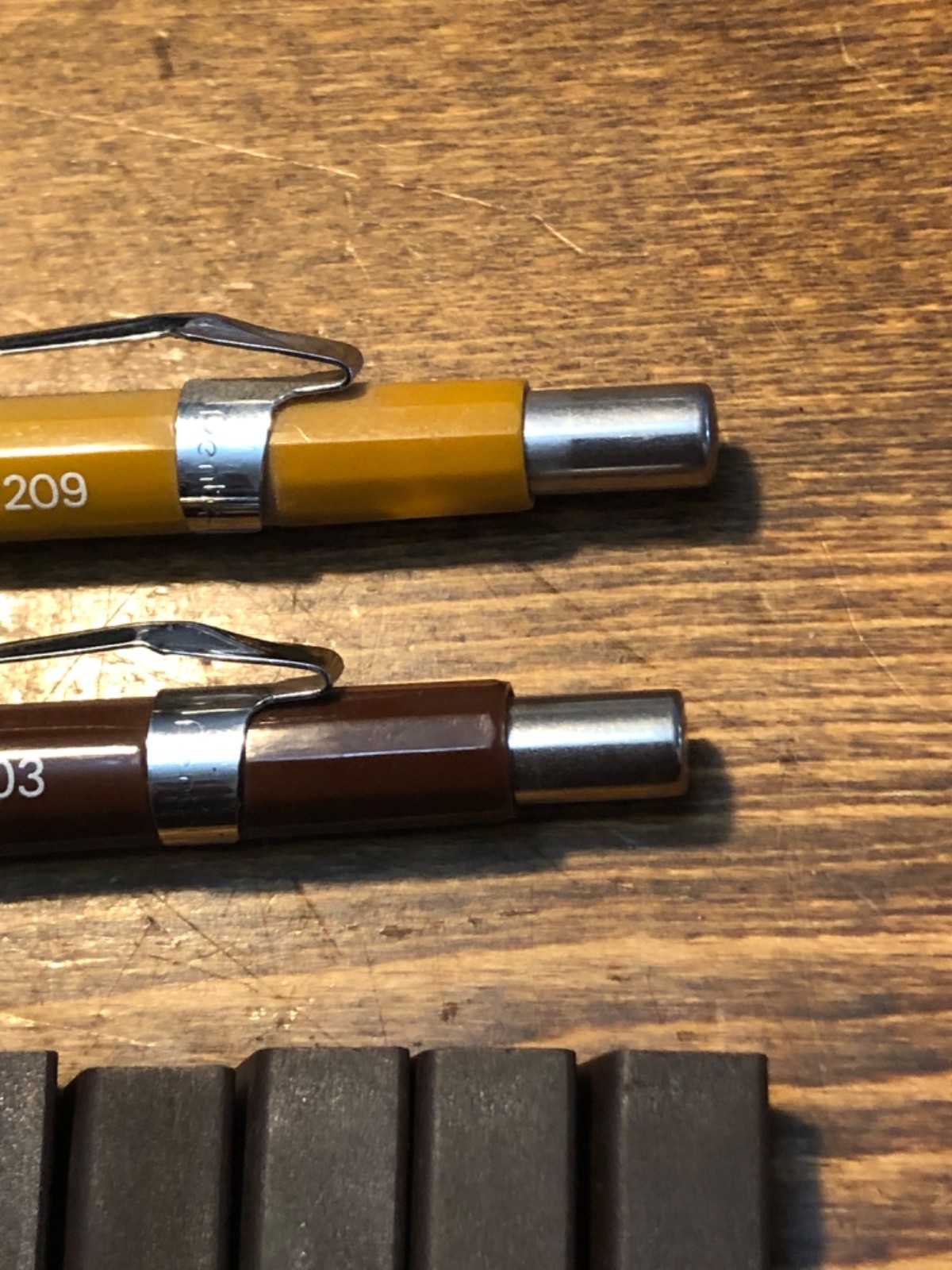 VTG Pentel P203 & P209 Mechanical Drafting Pencil Lot 0.3mm 0.9mm +11 Tubes Lead