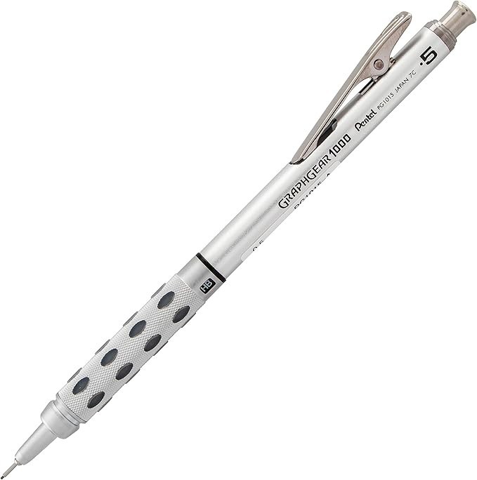 Mechanical Pencil 0.5mm Drafting Metal Grip Retractable Tip Lead Hardness