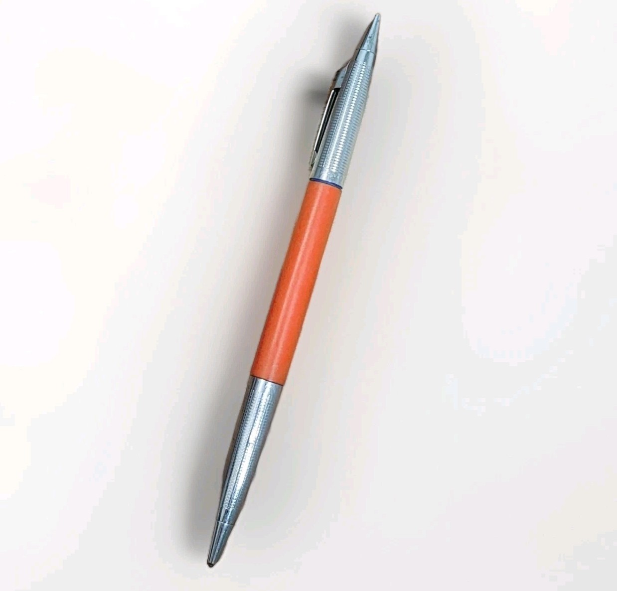 ✏️Vintage GARLAND Ballpoint Pen & Pencil Combination Orange/Silver Chrome USA
