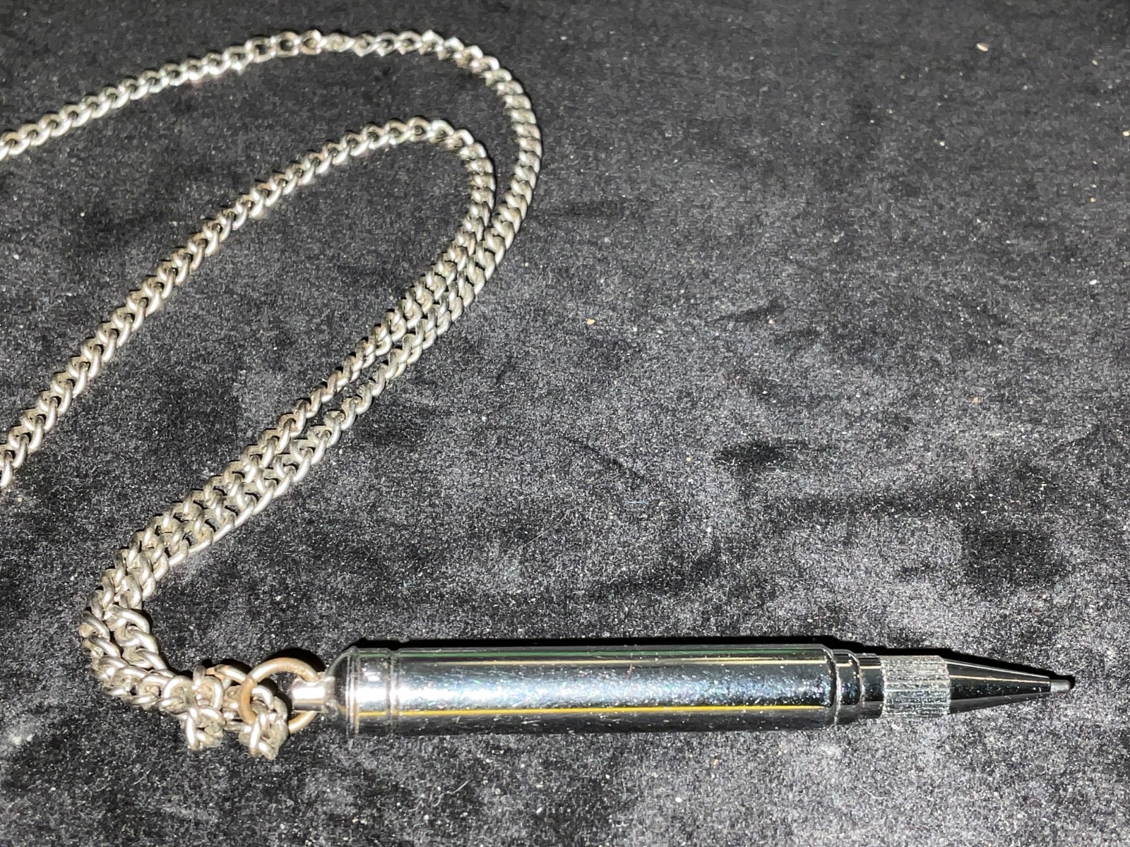Vtg. Silver-plated 22″ Neck Chain + Vtg. Mechanical Pencil/Silver or Nickel Plt.