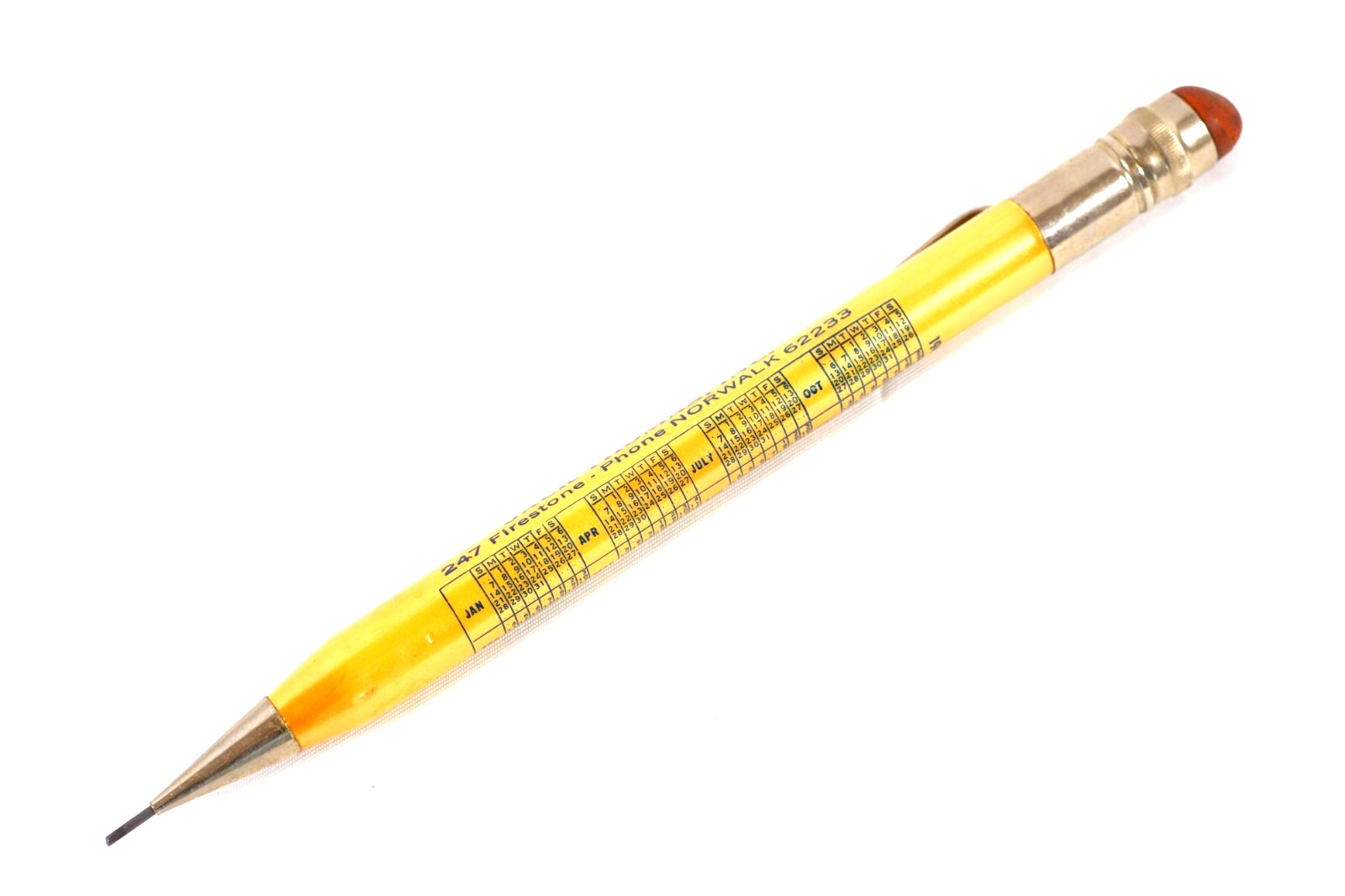 1940 Firestone Jack Thomas Inc Norwalk CT Laminated Wide Wood Mechanical Pencil
