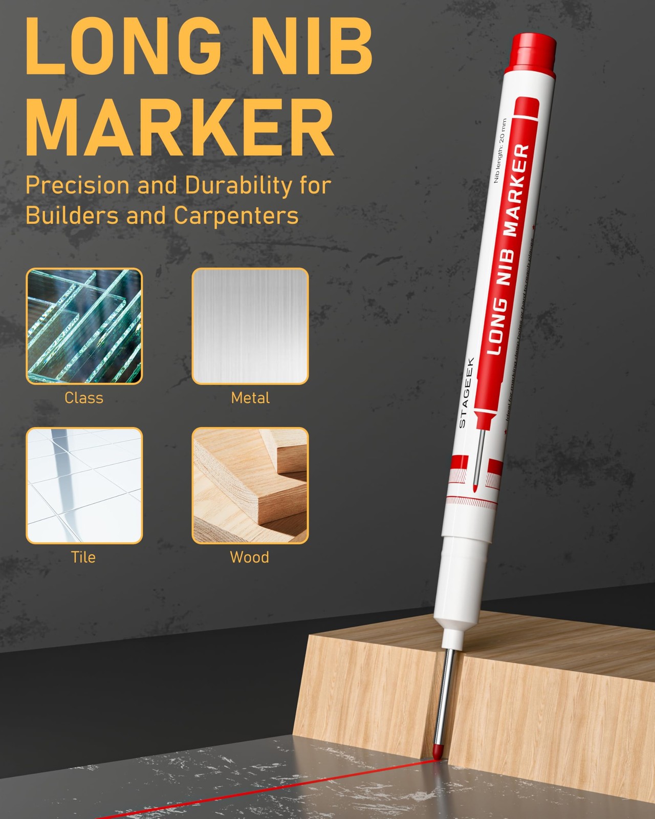 14 Pack Mechanical Carpenter Pencil Set with Sharpener 38 Red+Black(14pcs)