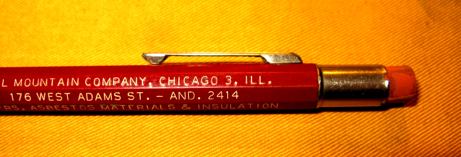VTG. MAROON 76 JUMBO AUTOPOINT .9MM MECHANICAL PENCIL W/SALL MOUNTAIN CO. ADV.