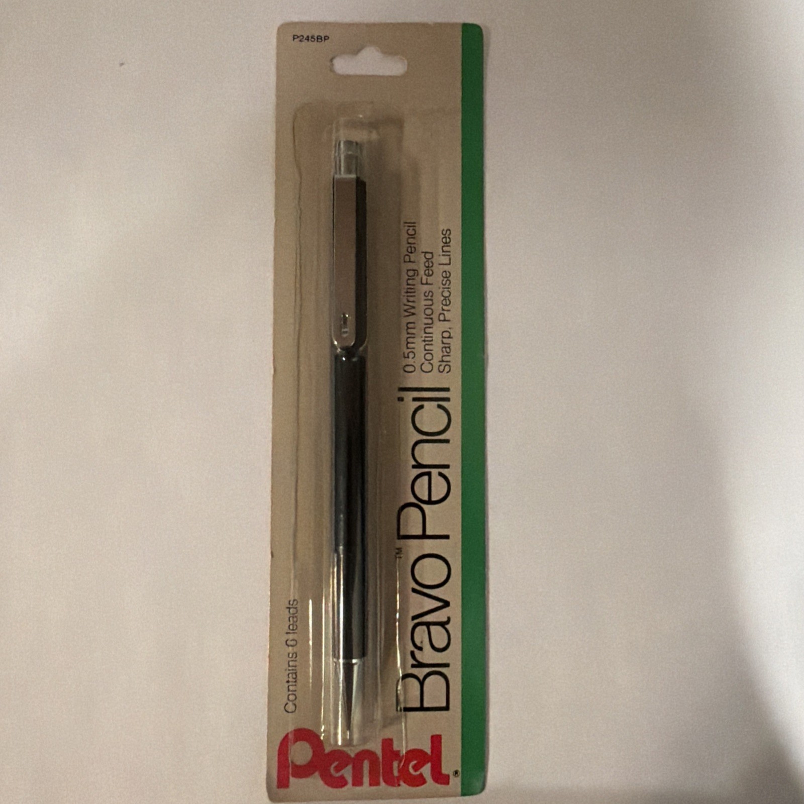 VTG Pentel Bravo Mechanical Drafting Pencil 0.5 mm w/Cleaning Pin BLK NEW P245BP
