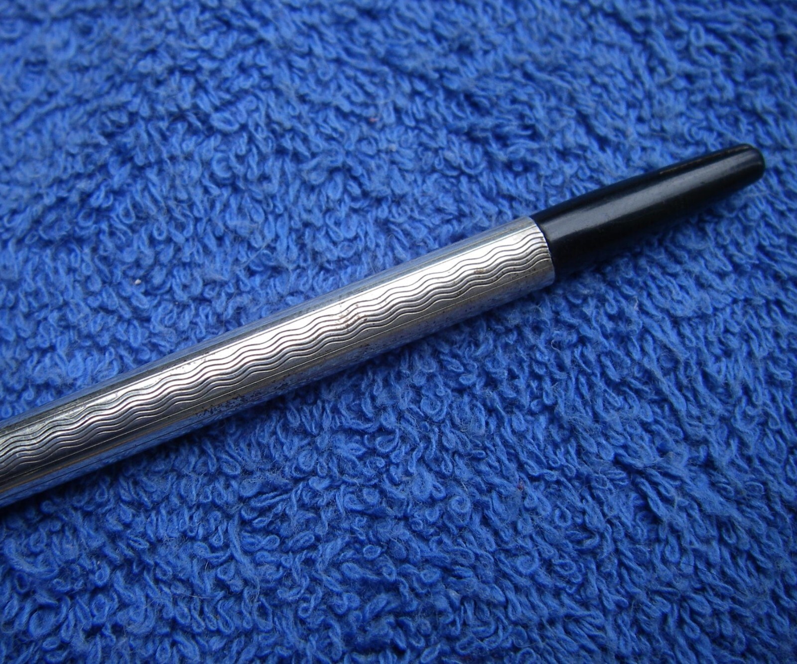 Vintage EUROPEAN 830 Silver Barrel MECHANICAL PENCIL w/TASSEL-Black Plastic