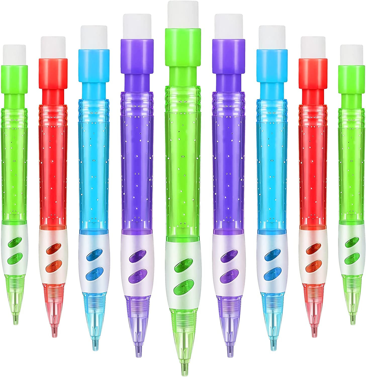 Assorted Mini Mechanical Pencils 0.7 Mm Automatic Pencils with Mini Erasers Pens