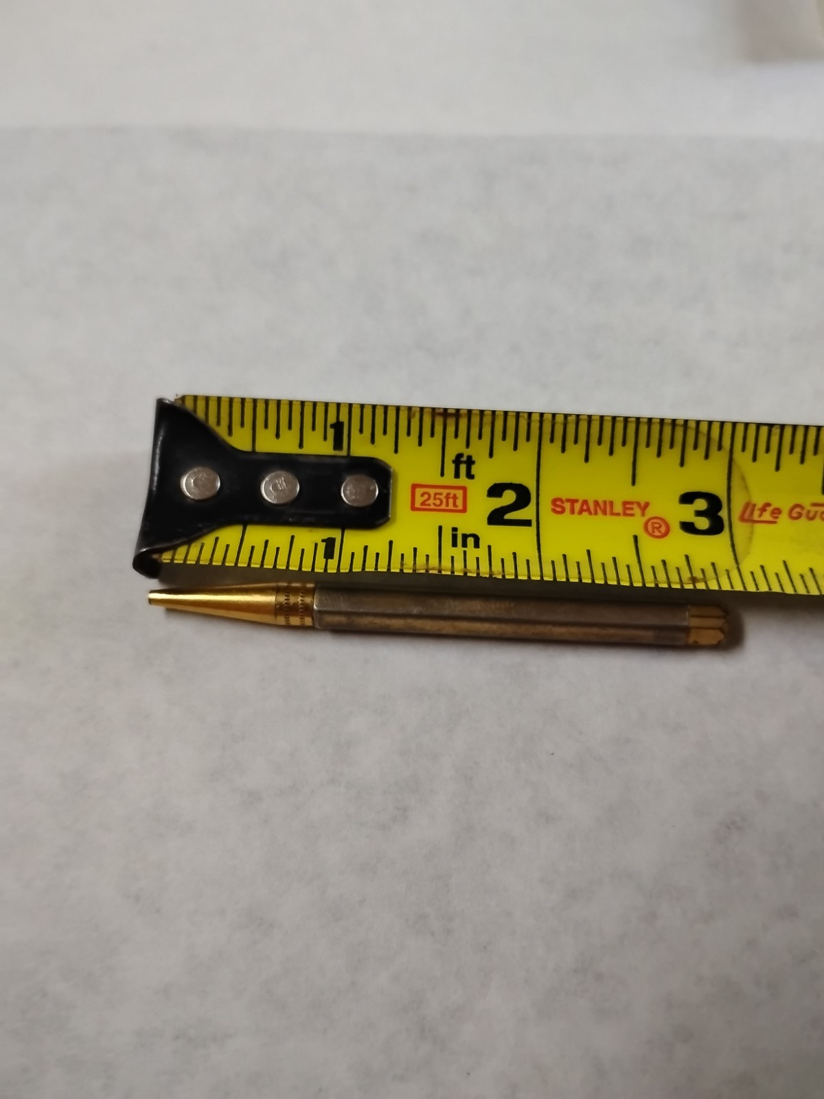 Vintage mini mechanical pencil / Gold color metal-works, Missing Clip #H5