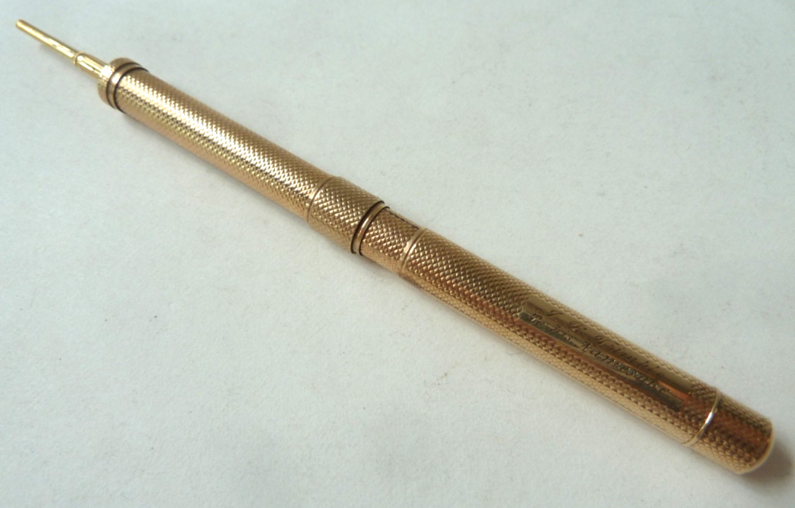 TODD & CO COMBINATION 10 K GOLD MECHANICAL PENCIL/DIP PEN 14 K GOLD NIB IN BOX