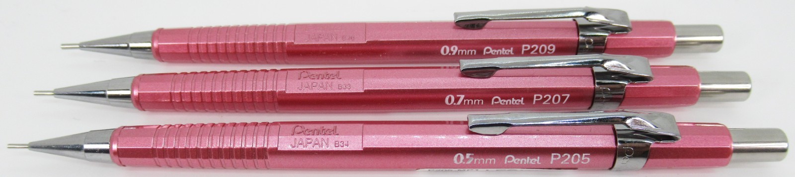 Pentel P200 Collection Metallics – Rose Pink, Set of 3 (Brazil)