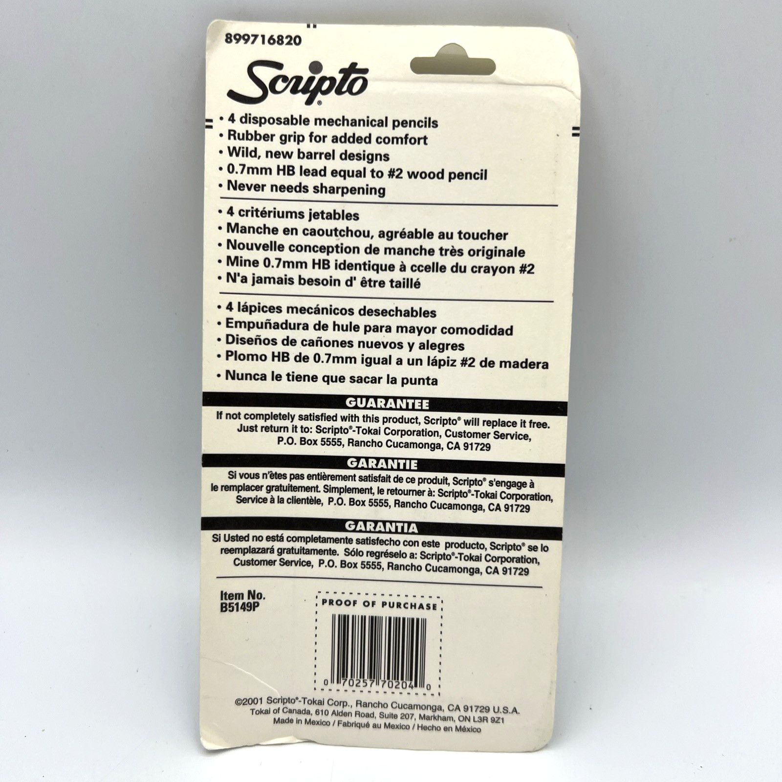 Scripto Paradise Mechanical Pencils 5 Pack Vintage 2001