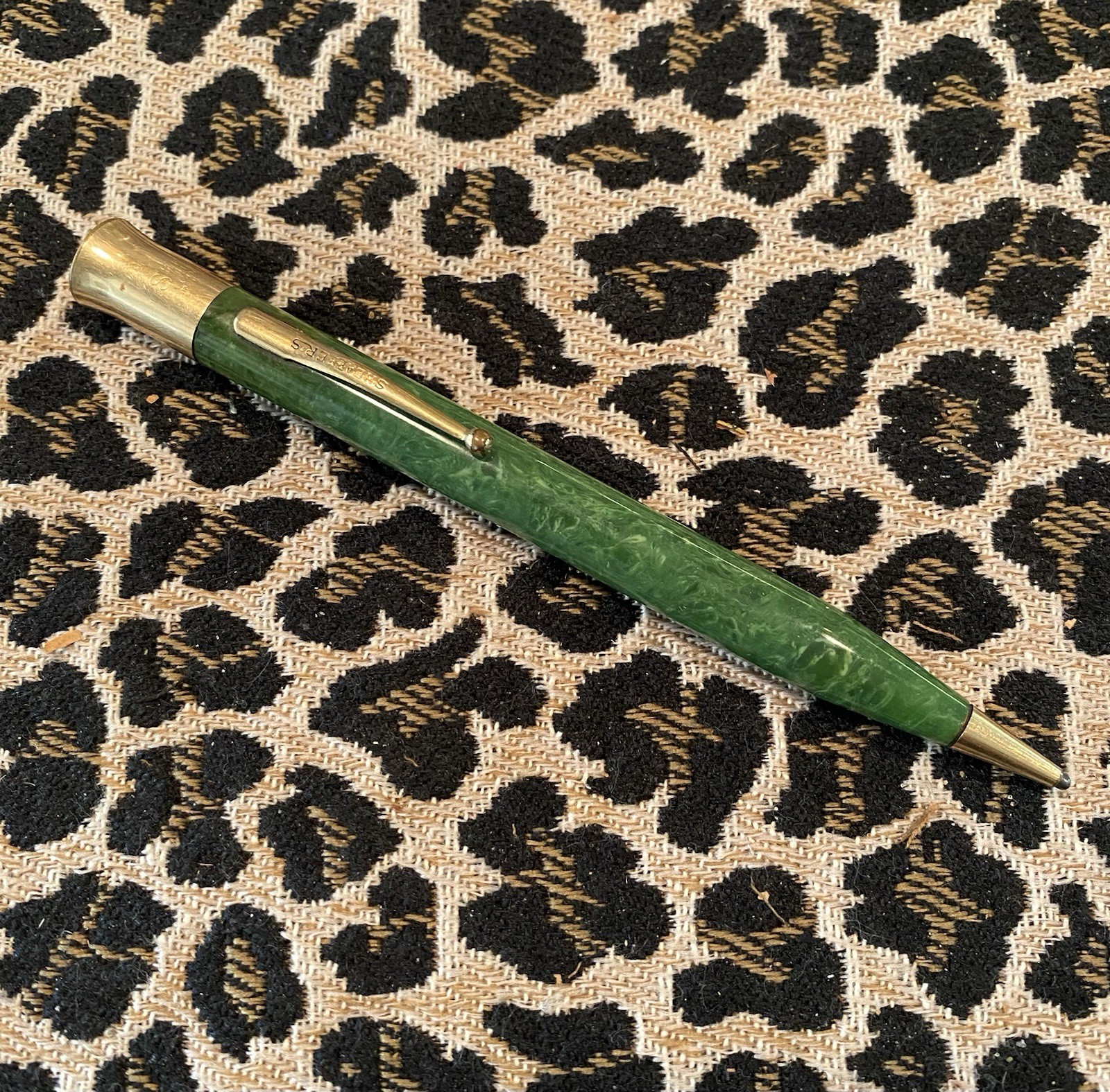 Sheaffer Lifetime Jade Green & Gold Filled 1.1mm Ringtop Pencil – 1920’s