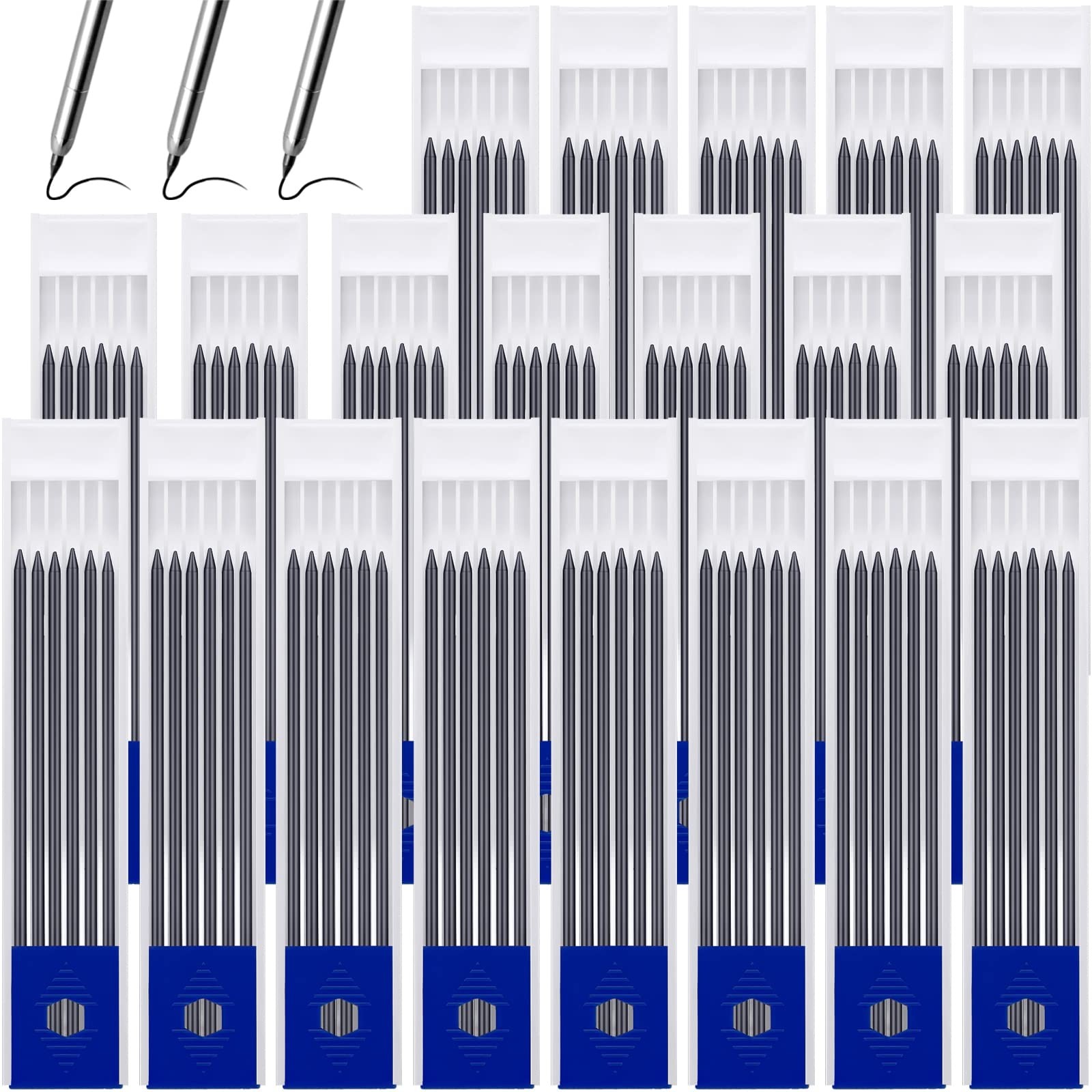 120 PCS 2.8 mm Carpenter Pencils Lead HB Refills Construction Drafting Black