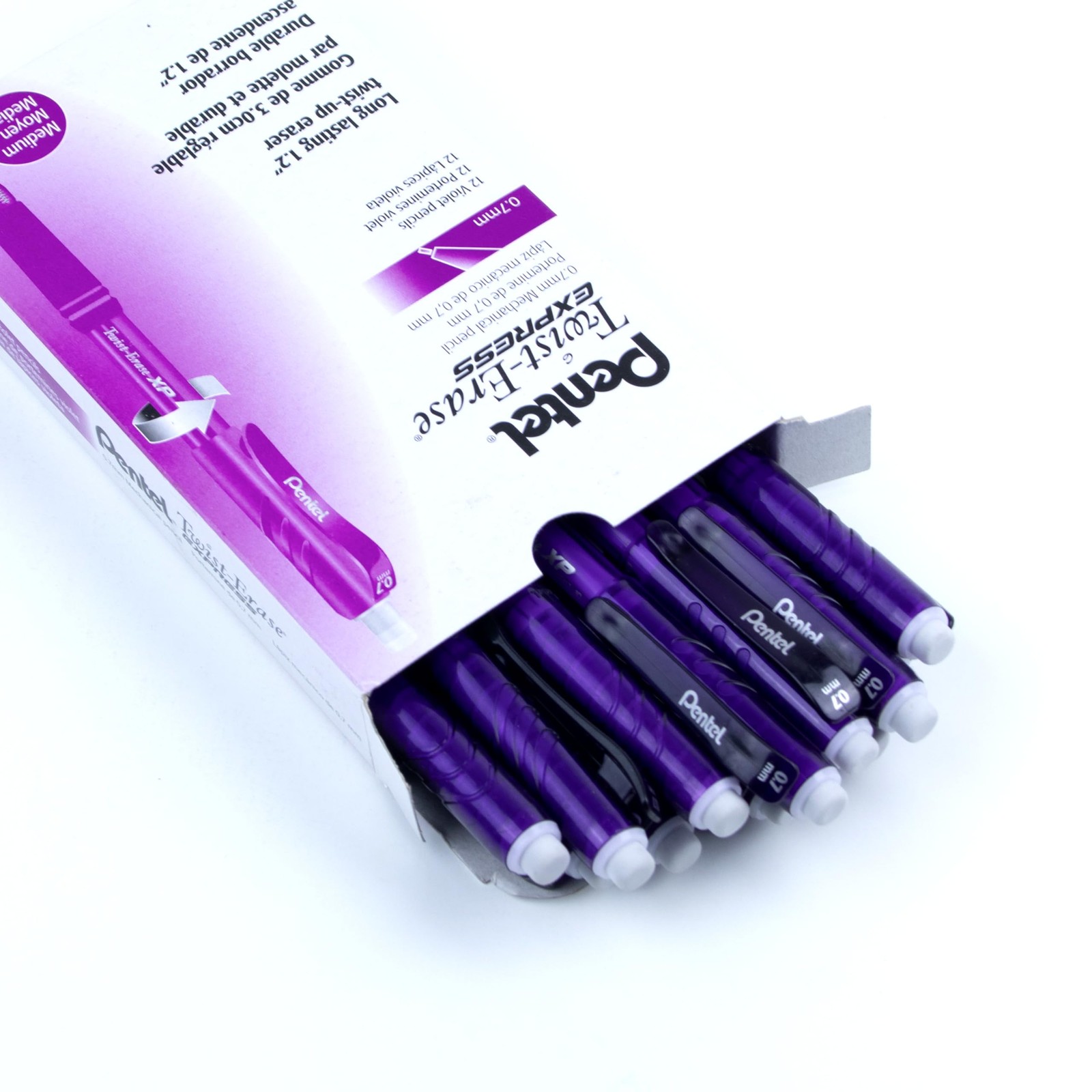 Pentel Twist Erase EXPRESS Automatic Pencil, 0.7mm Lead Size, Violet Barrel, …