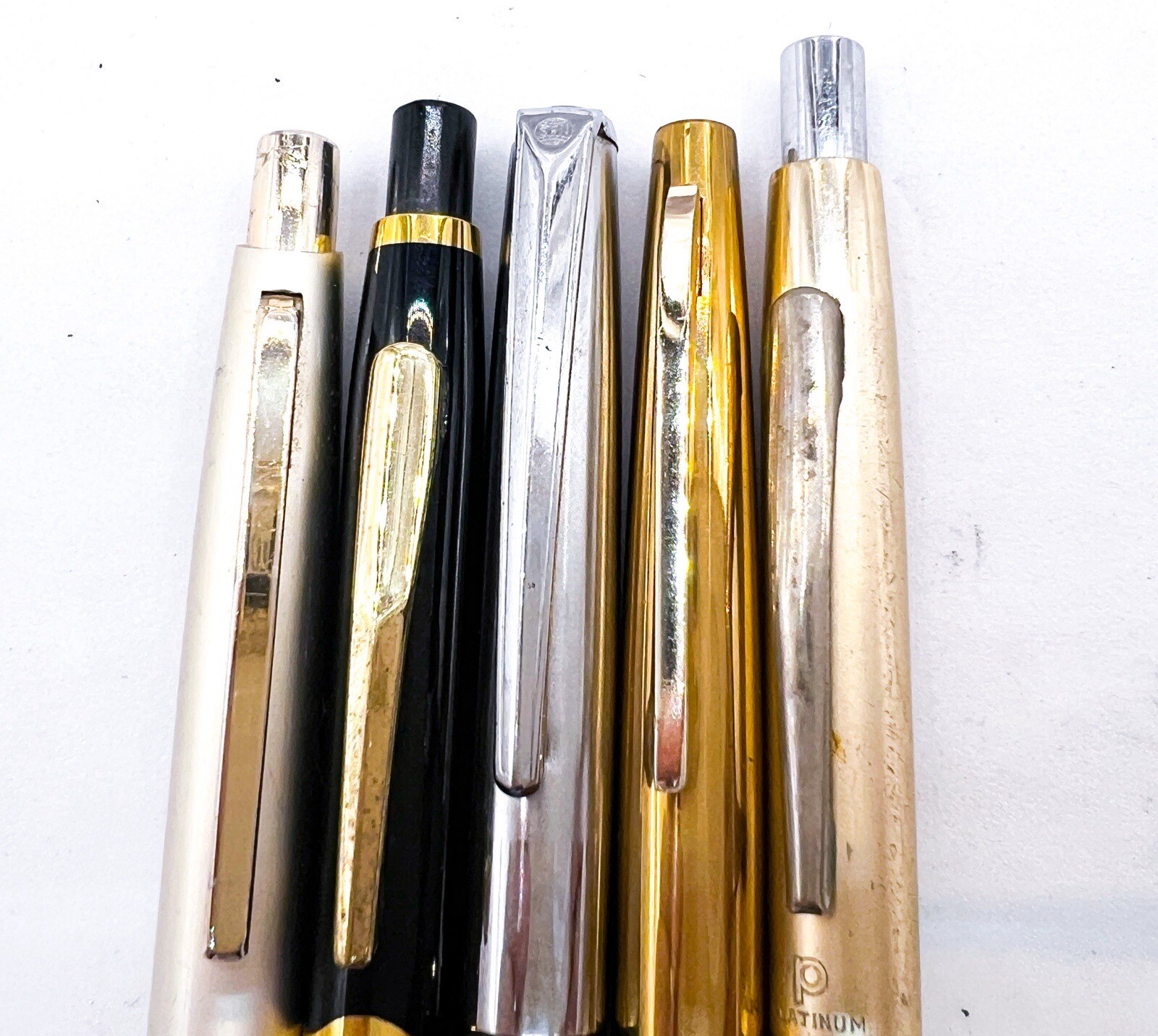 Vintage 5pcs mechanical pencil Platinum Newman Full Functional One Gold Filled