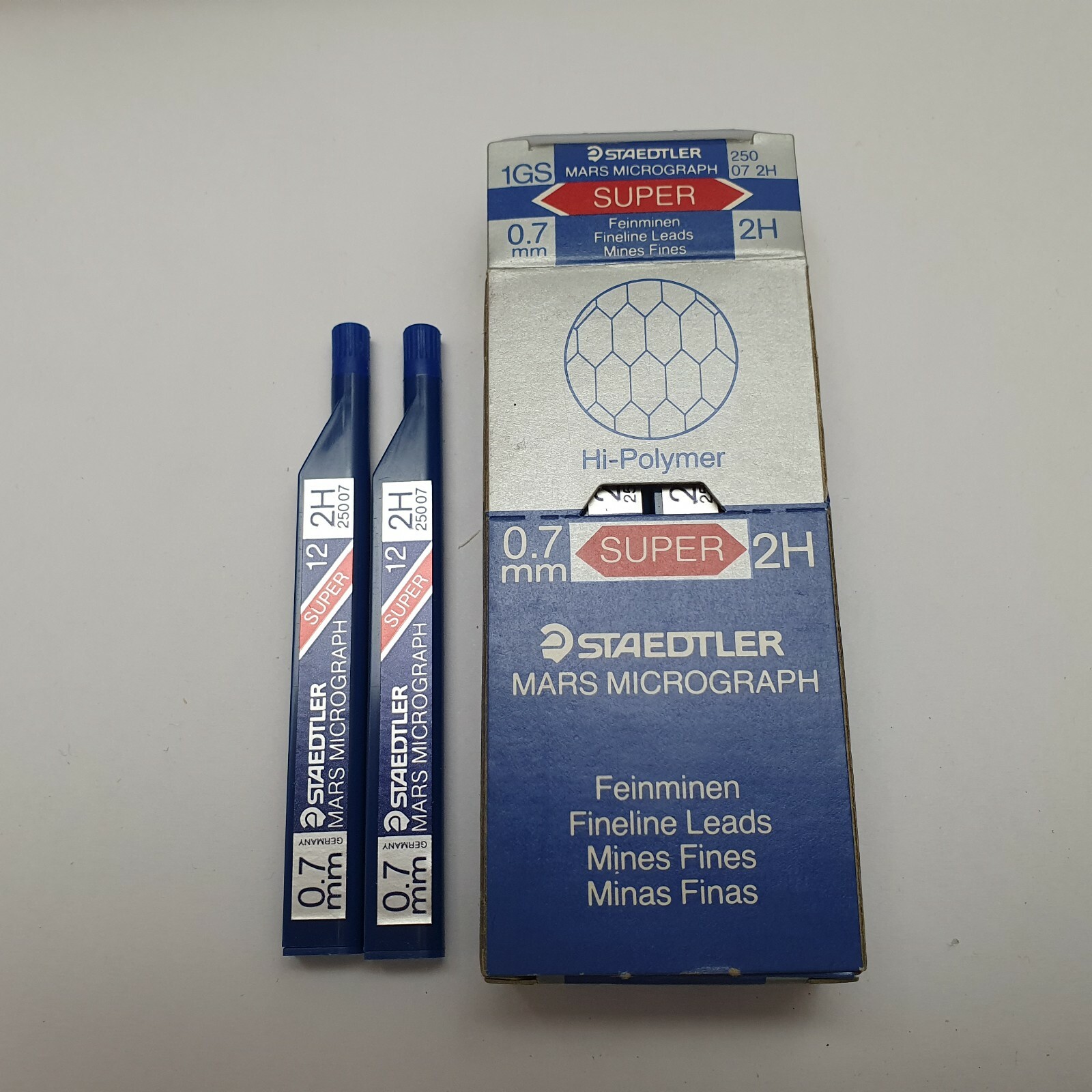 Lot of 144 Leads – Staedtler Mars Micrograph Mines Fines – 0.70 mm 2H – 12 Packs