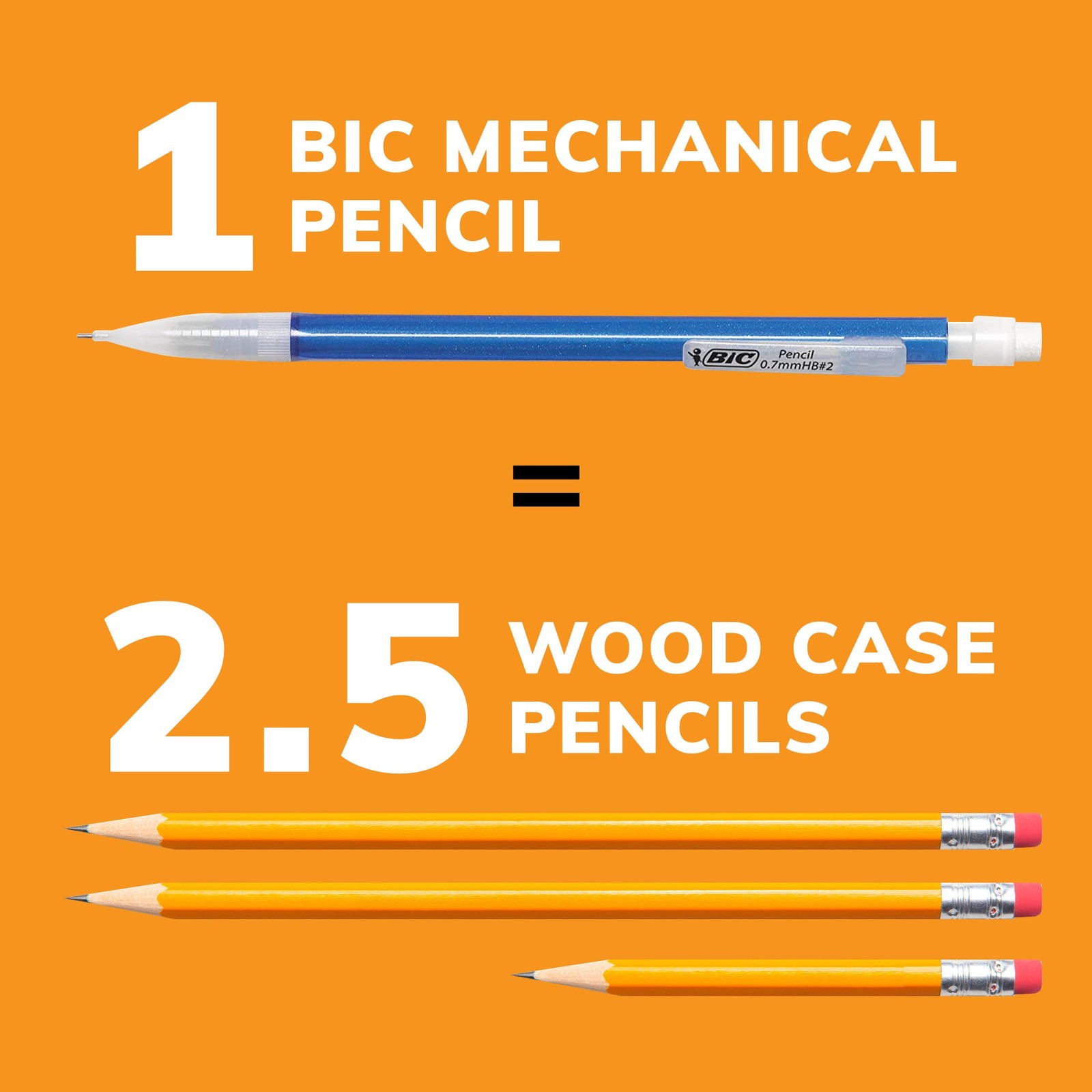BIC Xtra-Sparkle Number 2 Mechanical Pencils With 15 Count (Pack of 1), Black