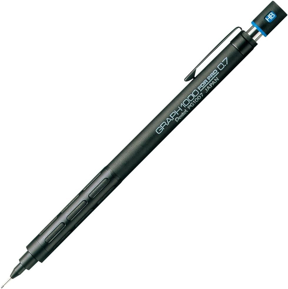 Pentel Mechanical Pencil, Graph 1000 for Pro, for Draft, 0.7mm (PG1007) Black