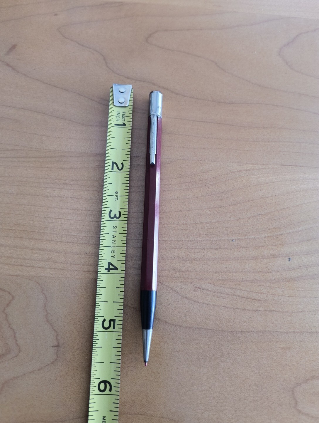 VTG 1960’s Autopoint 0.9mm For Real Thin Lead, Mech Pencil. Burgundy & Black