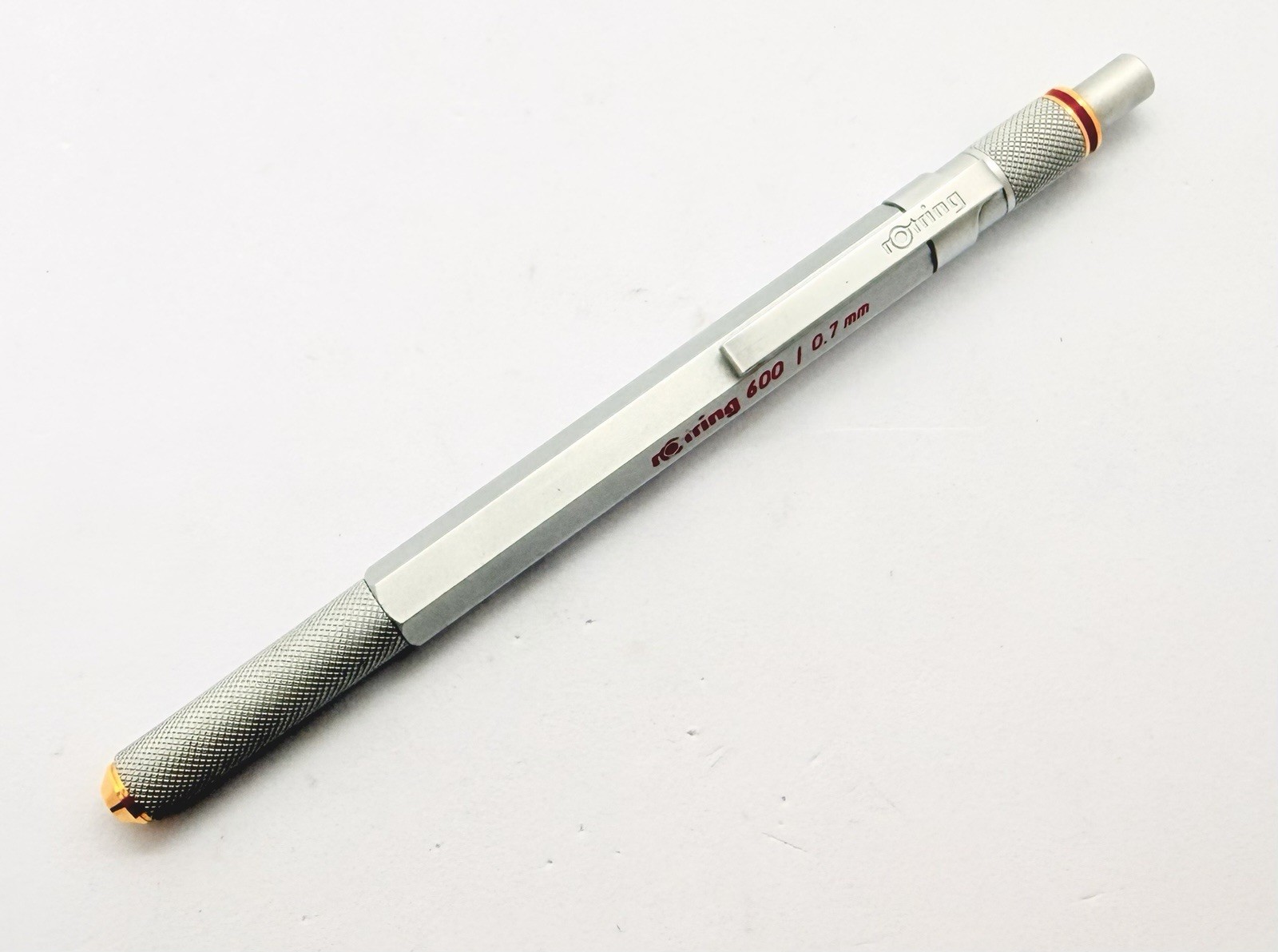 Rotring 600 Gold Twist Retract Tip Mechanical Pencil 0.7 Silver Color functional
