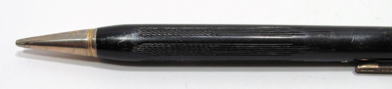 Vintage Eversharp White Star Mechanical Pencil Art Deco Lines Black USA