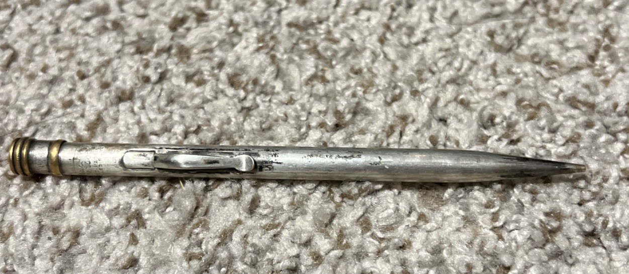 Antique Art Deco Redipoint Ingersoll Rolled Silver Mechanical Pencil 1.18 MM Lea