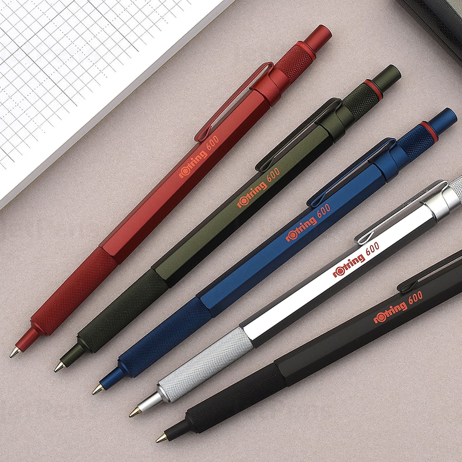 rOtring 600 Metal Mechanical Pencil Black Brass Mechanism Ergonomic Design