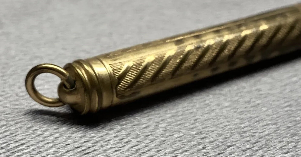 VTG OR ANTIQUE BATES & B BACON ROLLED GOLD MECHANICAL RING TOP PENCIL WIDE LEAD