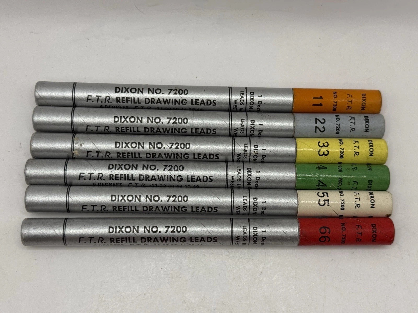 Dixon No. 7200 FTR Refill Drawing Leads 11 22 33 44 55 66 COMPLETE SET For Film