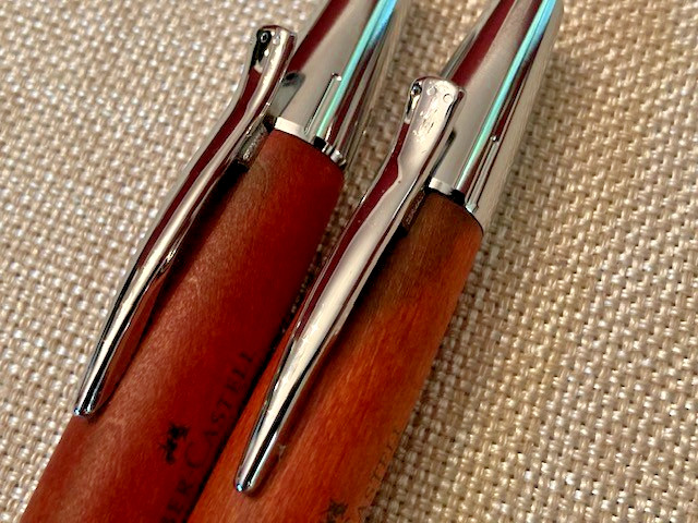 Faber Castell Pencil & Pen SET Emotion Chrome Pear Wood Brown New (w/flaw)