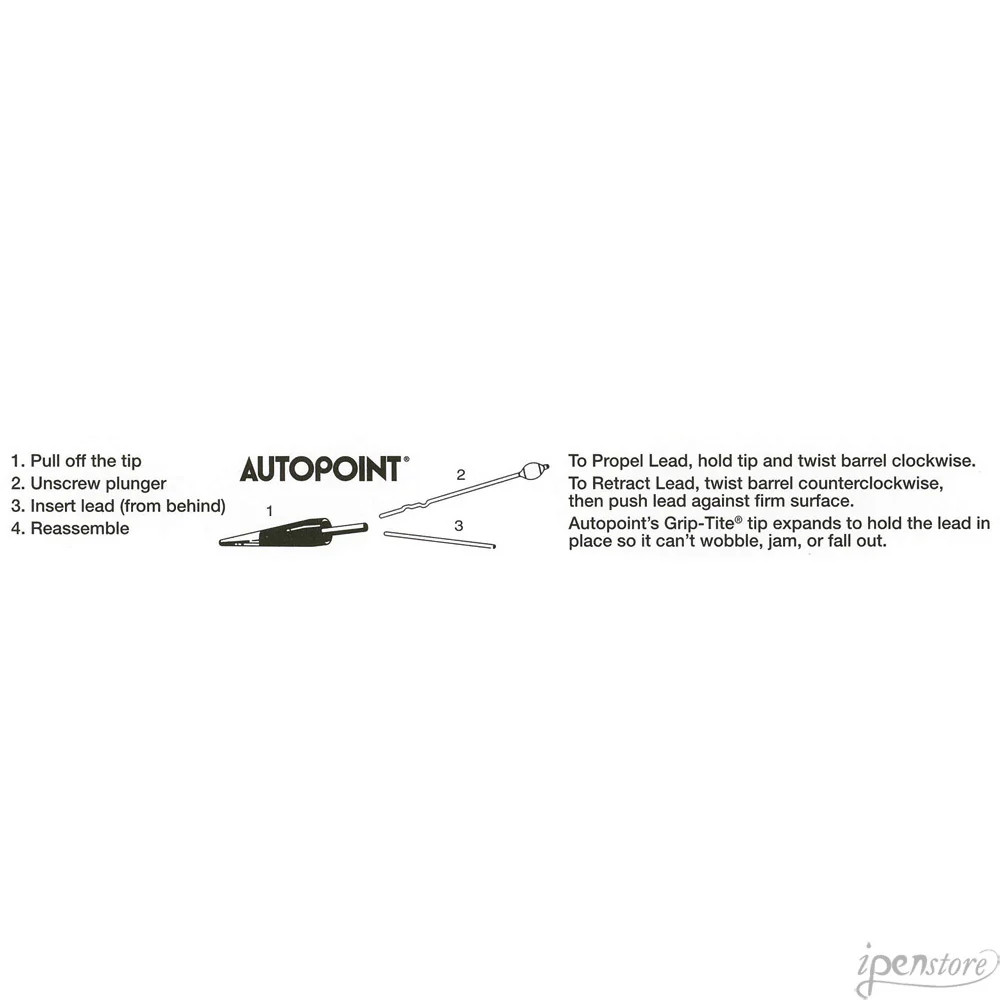 Tb/12 Autopoint 0.7 mm Graphite Lead 1-3/8″, 871-1, Black HB (Medium)
