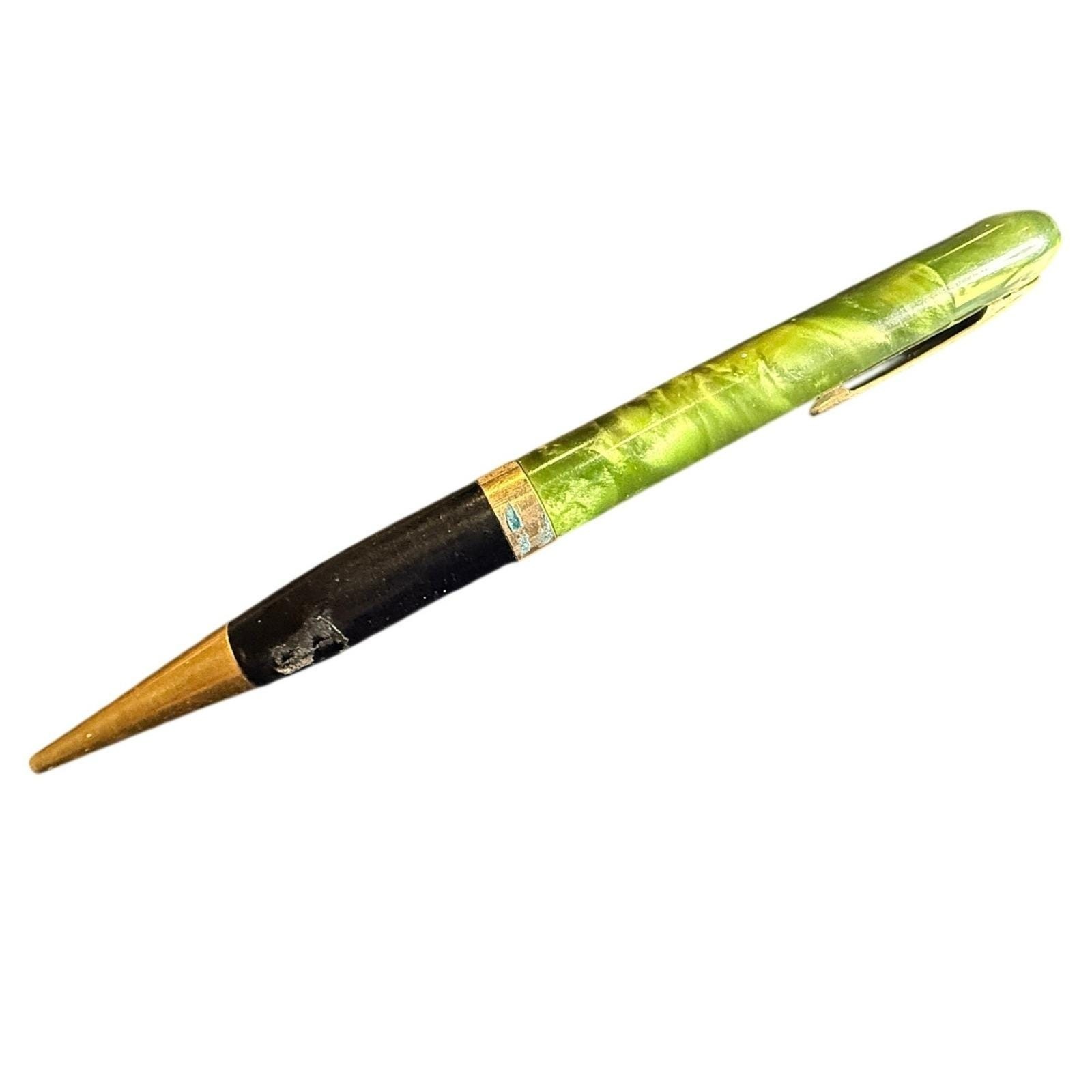 Lot 2 Vintage Marbled Celluloid Mechanical Pencils Red Green Art Deco Propelling