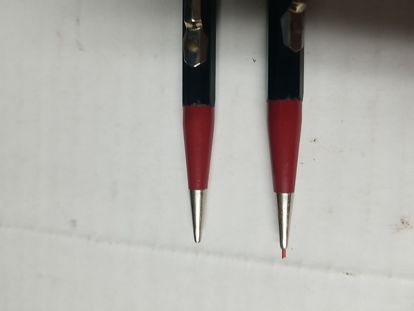 2 Vintage Autopoint Mechanical Pencils Black Red Twist Action US Government lot