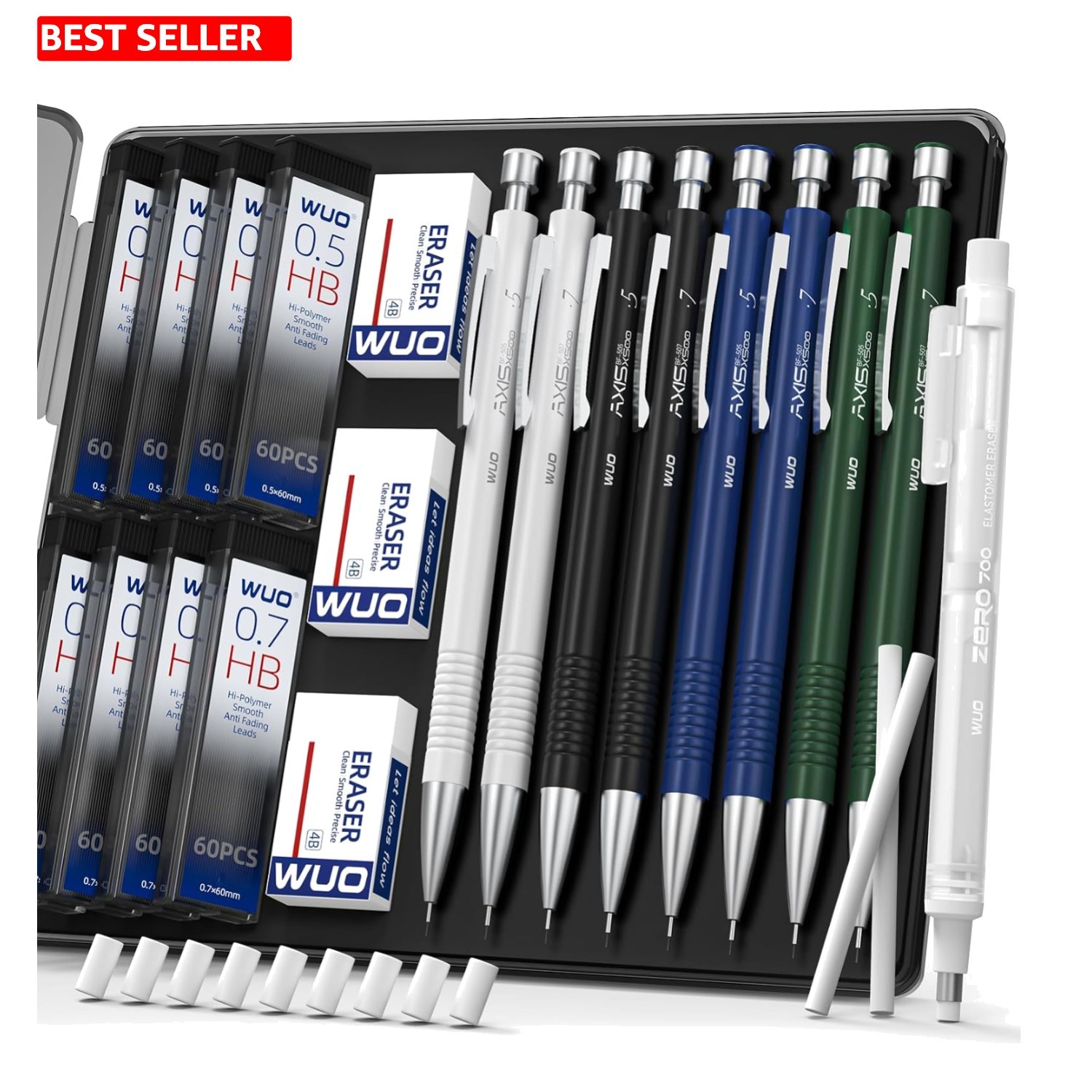 Precision Mechanical Pencil Set: 0.5 & 0.7mm – Ideal for Artists & Engineers