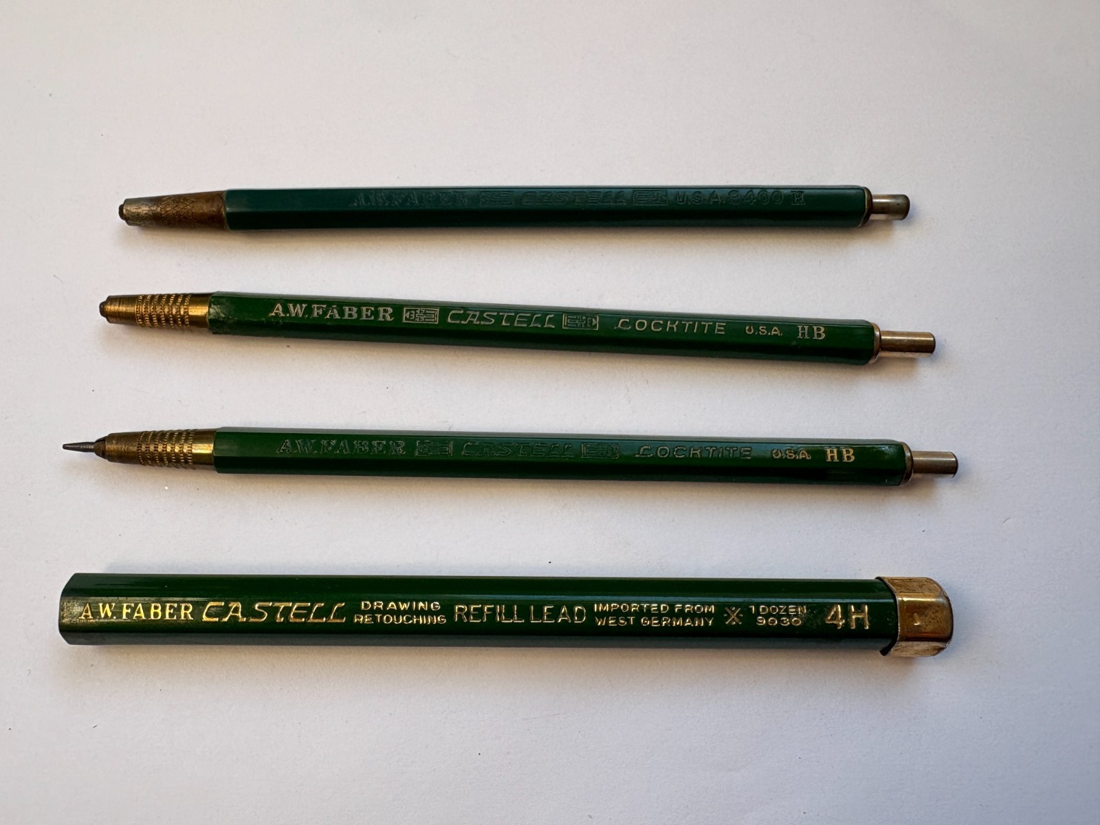 Vtg A W Faber Castell LOCKTITE & 9499 USA Mechanical Pencil drafting +lead