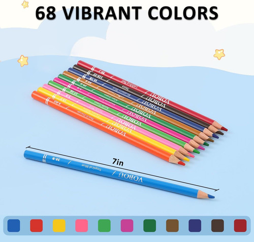 Vobou 72 Colors Artist Colored Pencils Set for Adult Coloring Books, 72set