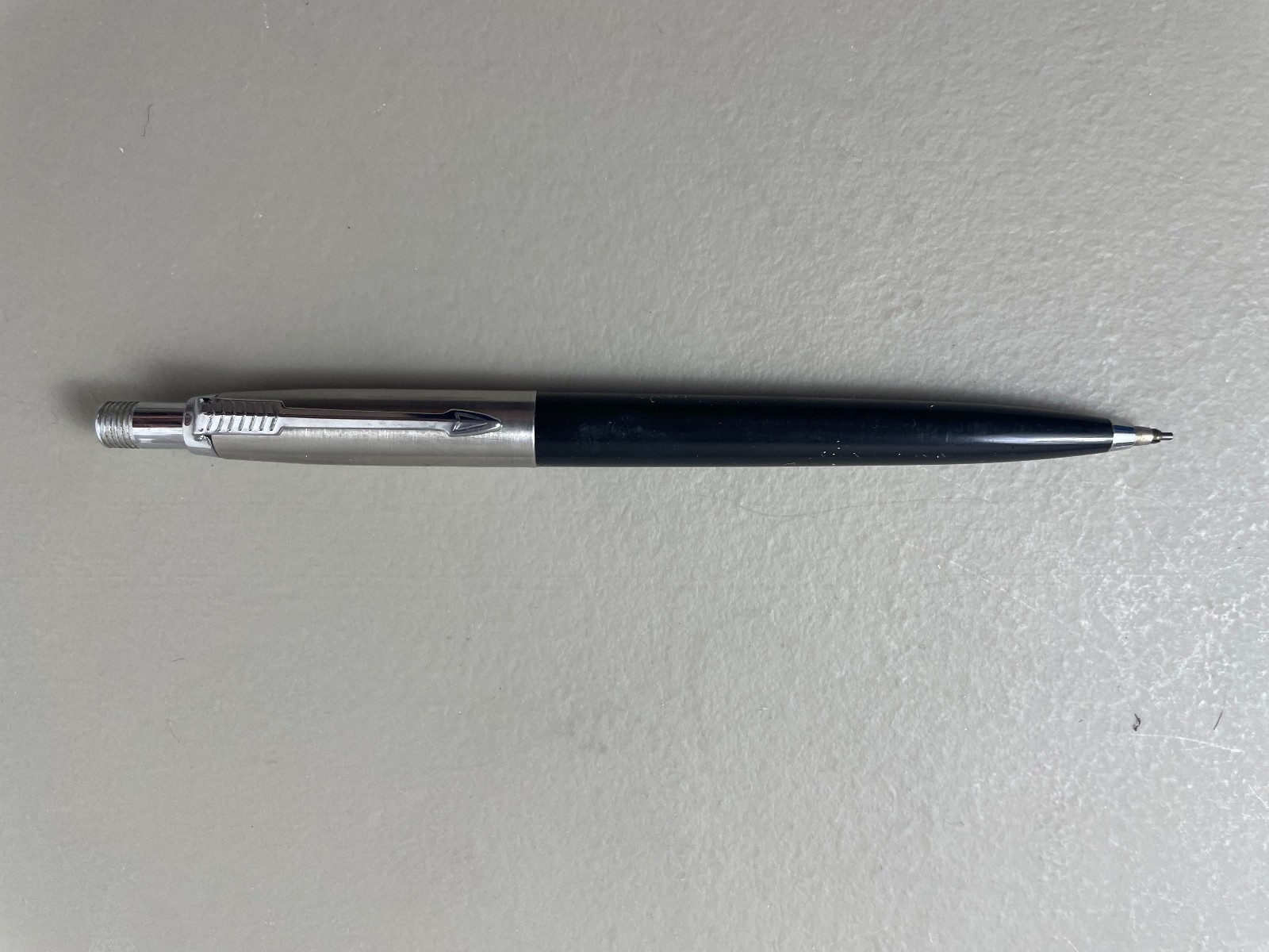 Vintage Parker Jotter cartridge mechanical pencil 0.9mm, black/brushed metal