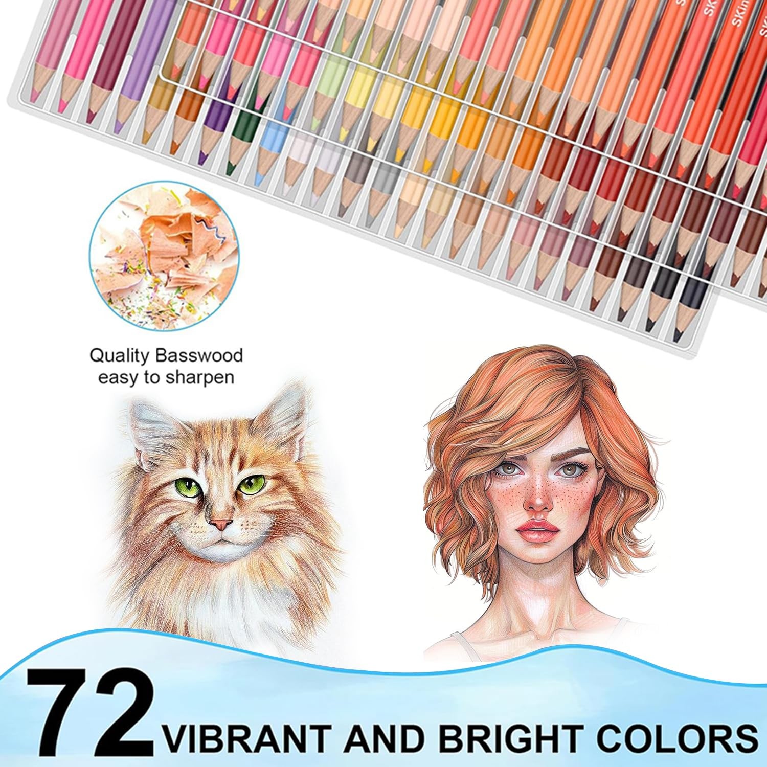 LBW 72 Skin Tone Colored Pencils for Adult 1 Count (Pack of 72), Multicolor