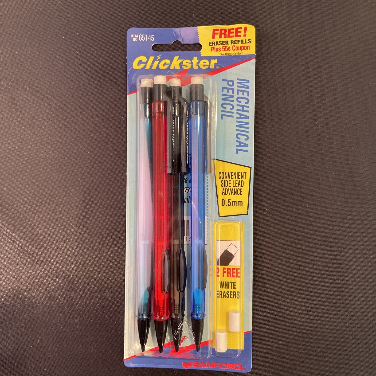 Sanford Clickster Grip Mechanical Pencil 0.5mm 4 PACK NEW #66145 Ultra Fine 1997