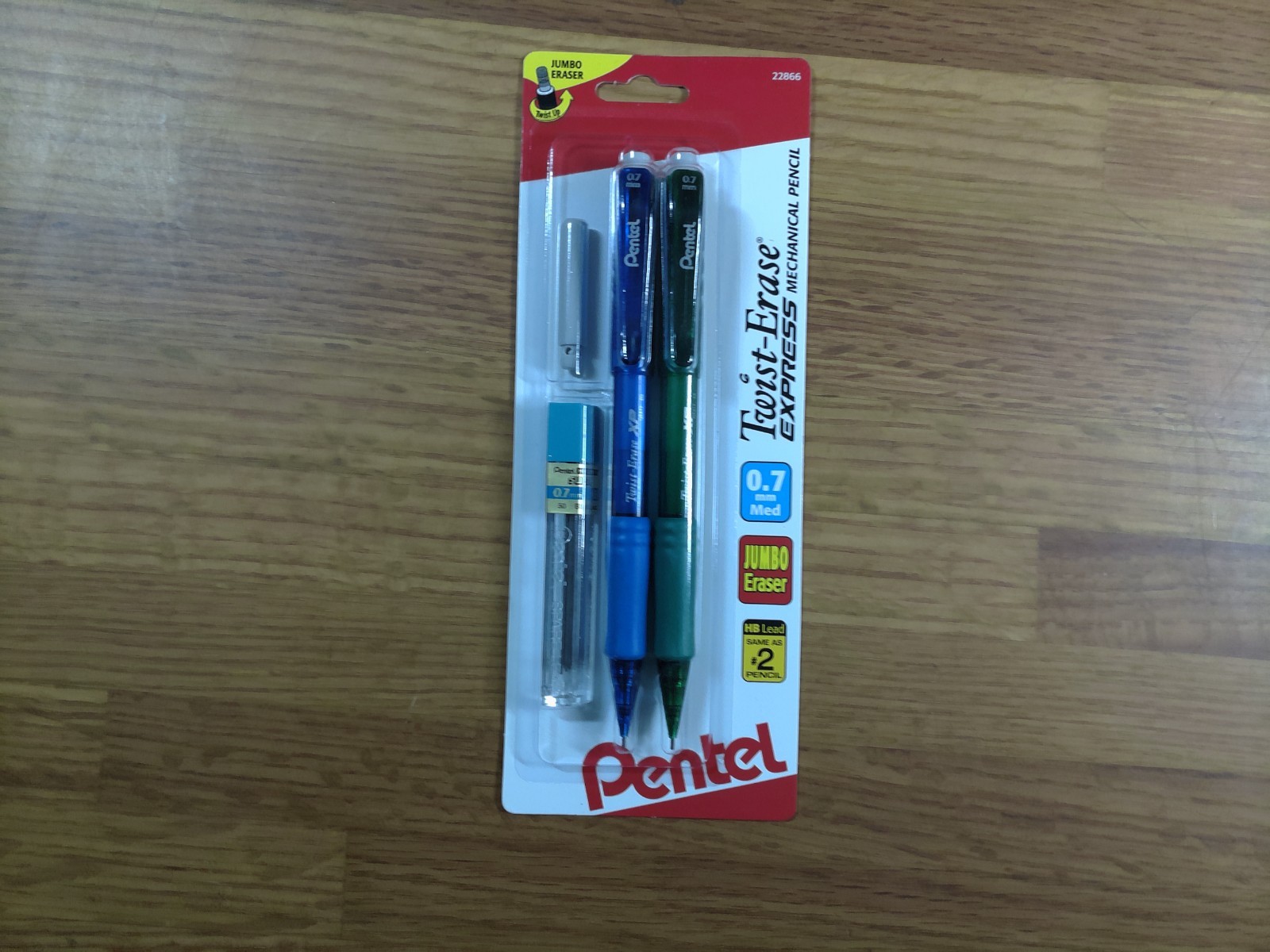 Pentel ® Twist-Erase EXPRESS Automatic Pencil W/Lead & Eraser 0.7mm Free 3 Color