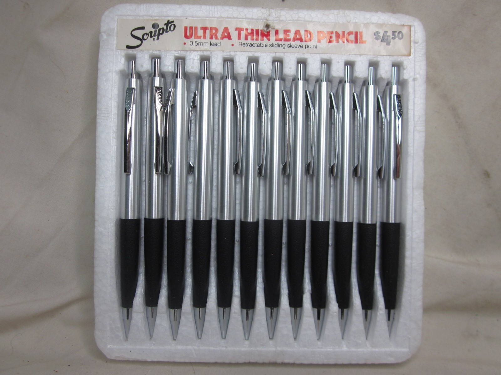 12 vintage Sripto ULTRA THIN LEAD PENCIL .5mm mechanical pencils display lot