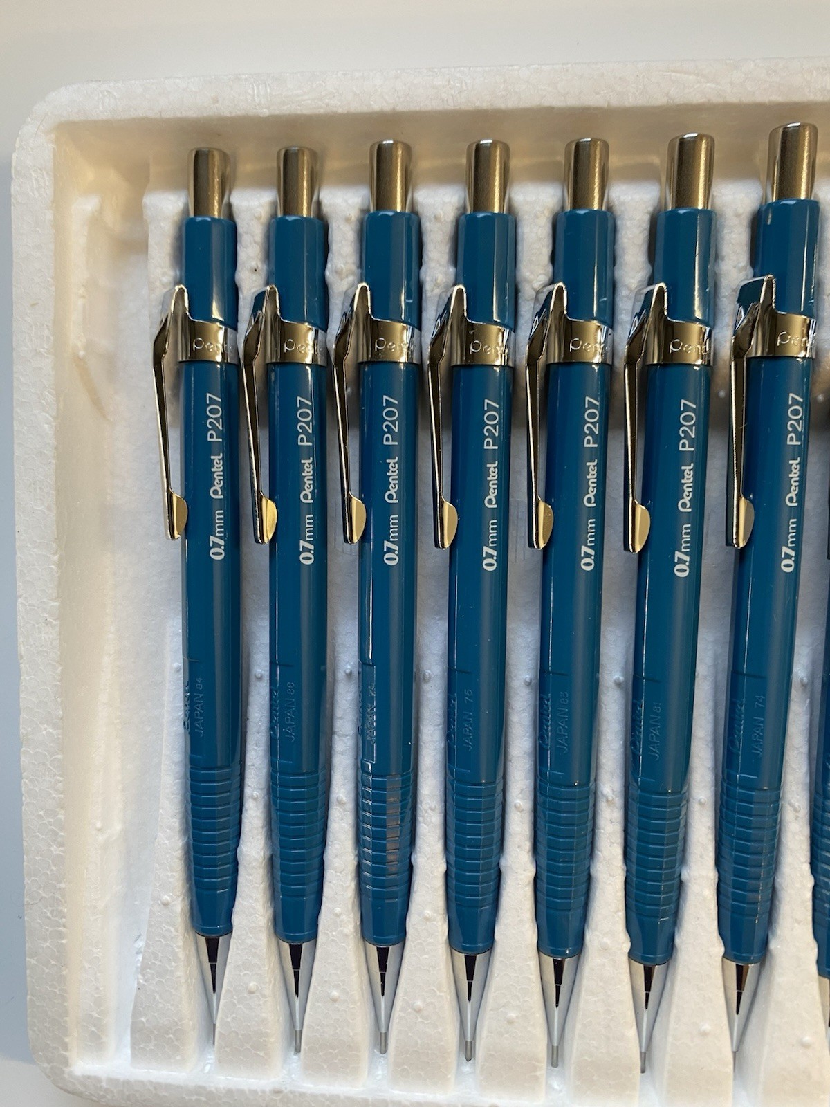 NOS Vintage Pentel Automatic Pencils 10-Pack P207 Blue