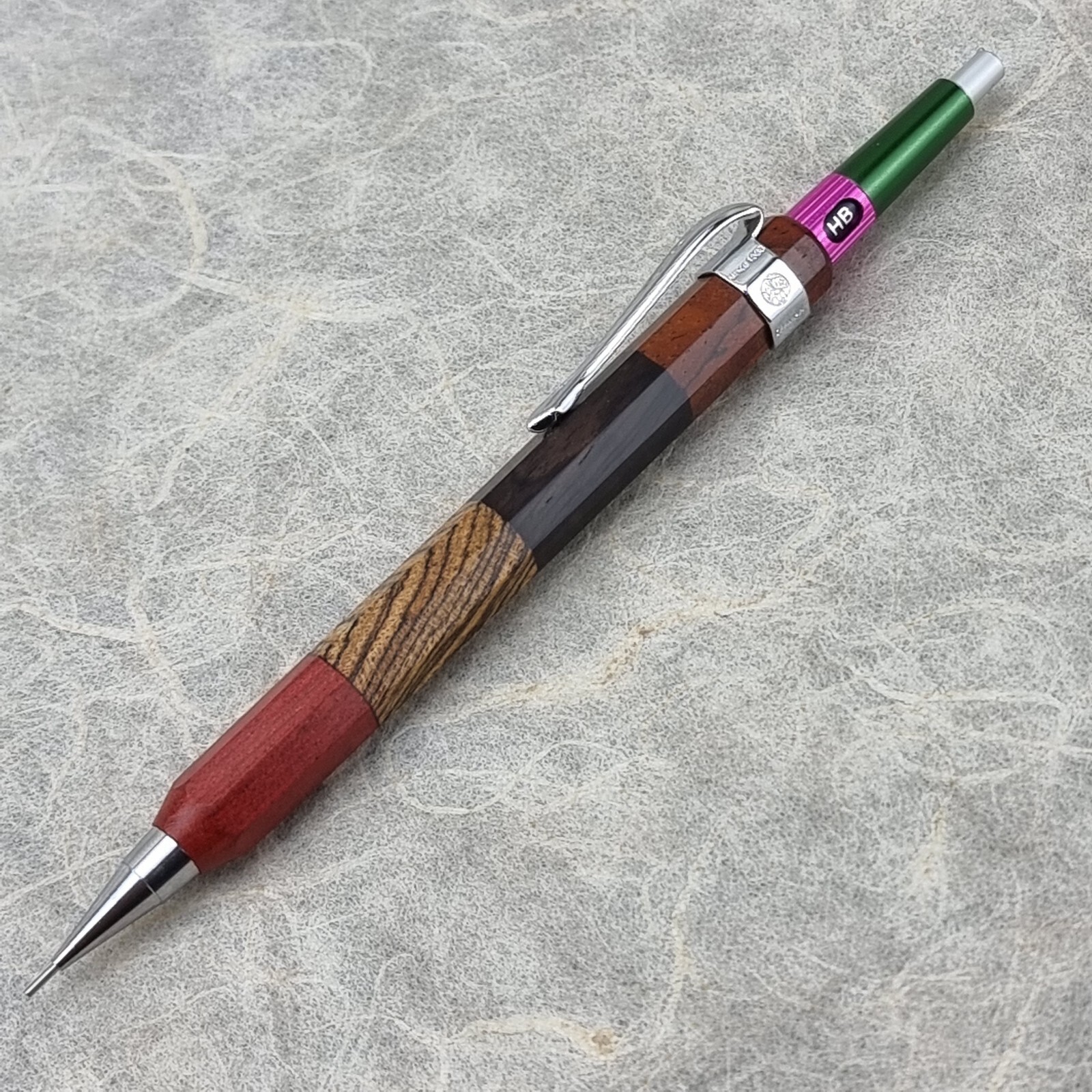 Hand Crafted Pentel PG5 Mechanical Pencil with Octagonal Wood Barrel