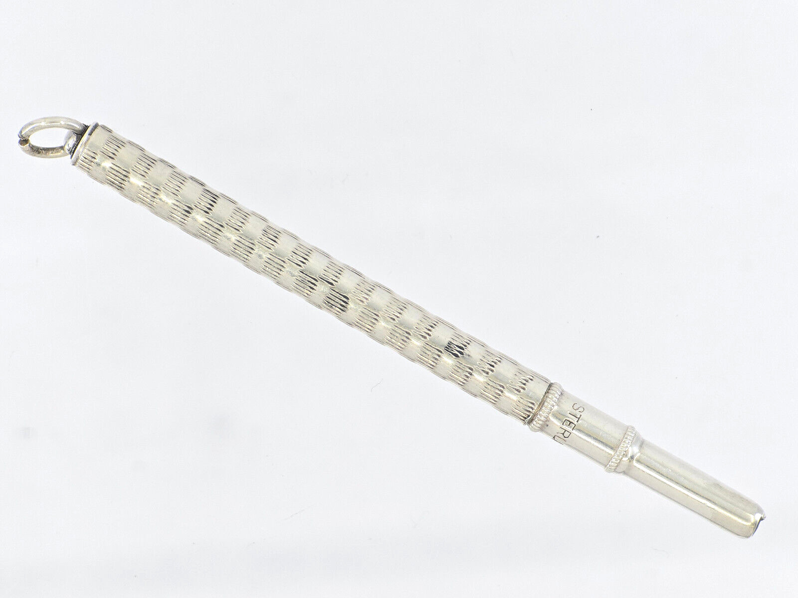 VINTAGE STERLING SILVER MECHANICAL CHATELAIN PENCIL ~ 2.75″