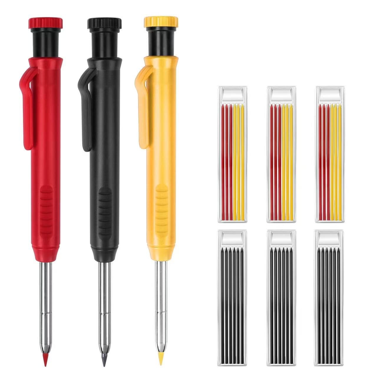 3 Pack Carpenter Pencils Mechanical Pencils with 36 Refills, Construction Pen…