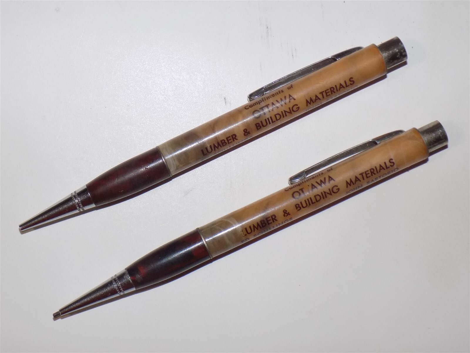 2 Vtg. REDIPOINT Mechanical Pencils WORK Ottawa, Illinois