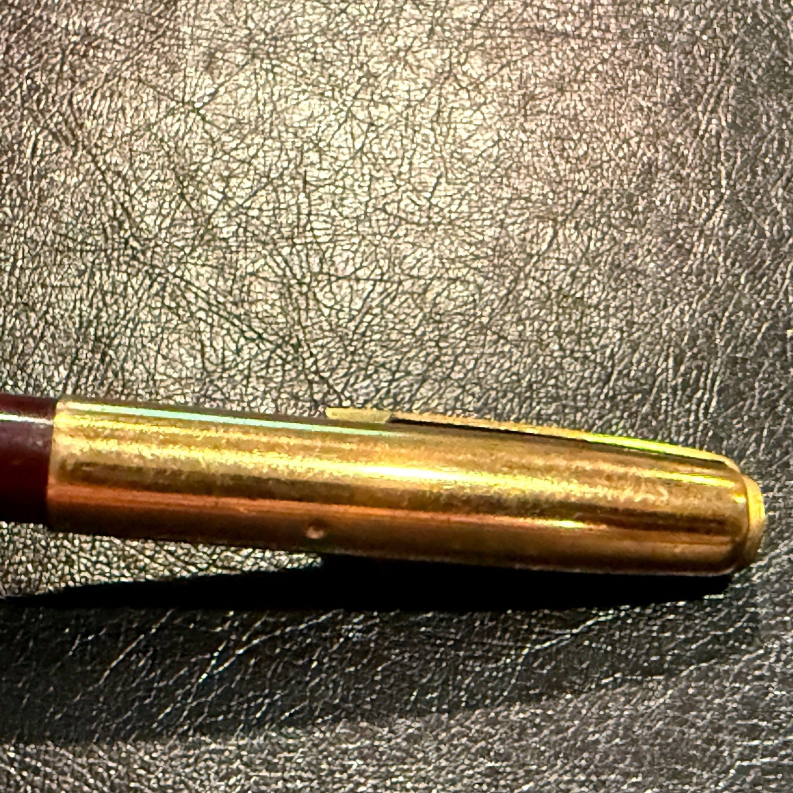Vintage MCM Norman Mechanical Pencil Burgundy Plastic Gold Tone Office Retro USA
