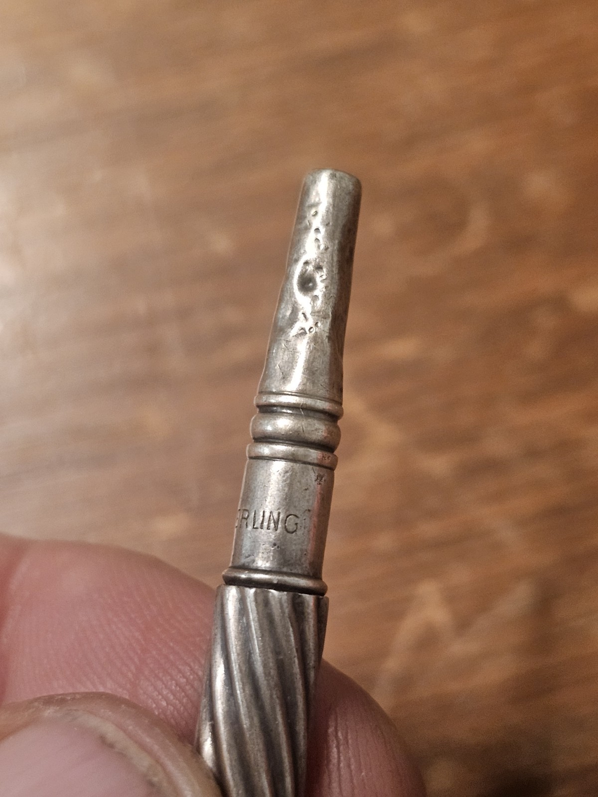 Sterling Silver Sliding Propelling Mechanical Pencil Ring Top Victorian Era Vtg